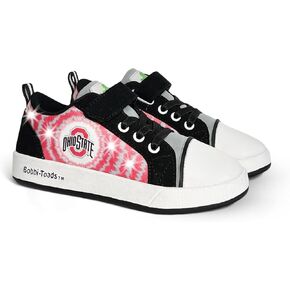 Bobbi-Toads Ohio State University Kids Lighted Sneaker OSU Child Shoes Tennis Shoes Buckeye with Mascot Brutus Plushie