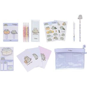 Pusheen Stationery Set | Pusheen Pencil Case With A6 Notebooks, Highlighters, Sticky Notes, Paper Clips, Stickers, Pen, Pencil | Pusheen Merchandise | Pusheen Gifts