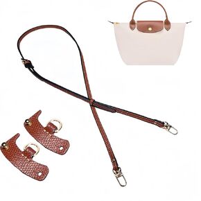 Leather Purse Straps Replacement Crossbody Adjustable Shoulder Strap, Purse Accessories Bag Strap for Mini Tote Bags (Brown)