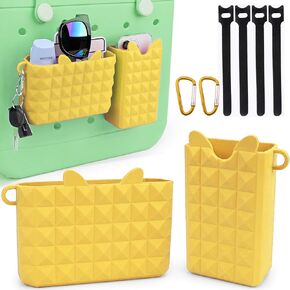 DENZI Accessories Phone Holder for Bogg Bag organizer accessories pack of 2 insert phone holder sunglasses holder with hooks compatible for Bogg Bag, Simple modern and Simply southern totes (Blue)
