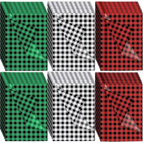 360 Sheets Christmas Tissue Paper Buffalo Plaid Wrapping Paper Red Green White Black Gift Wrapping Paper Rustic Art Paper Crafts for Home DIY Gift Bags New Year Decor, 14x 20 inch