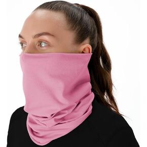 Organic Cotton Breathable Summer Neck Gaiter for Men Women Sun Dust Protection - Face Scarf for Outdoor Activities (Pastel Lavander, 2 pack)