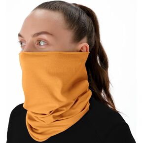 Organic Cotton Breathable Summer Neck Gaiter for Men and Women - Face Scarf for Outdoor Activities (Apricot, 2 pack)