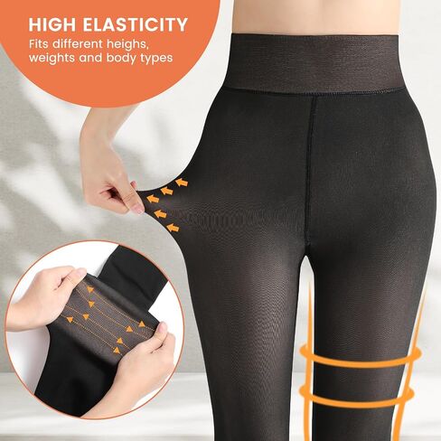 Clothirily Fleece Lined Tights Women, Warm Pantyhose Leggings Thermal Tights for Women, Fleece Tights Winter Tights for Women in Saudi Arabia