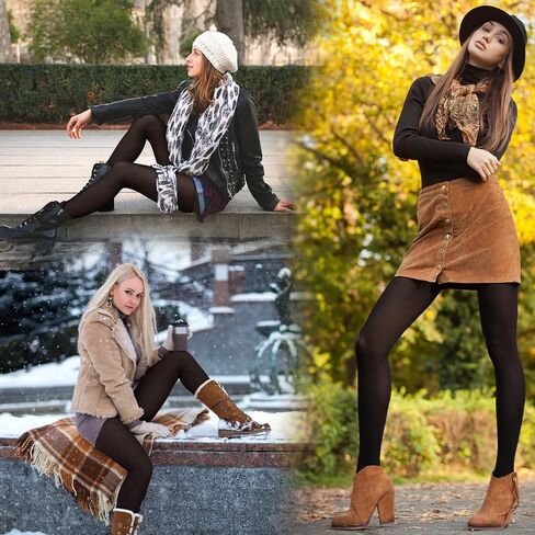 Clothirily Fleece Lined Tights Women, Warm Pantyhose Leggings Thermal Tights for Women, Fleece Tights Winter Tights for Women in Saudi Arabia