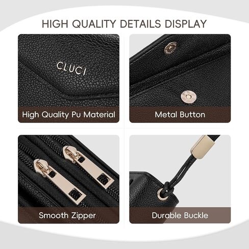 CLUCI Wallet Women RFID Blocking Credit Card Holder Large Capacity Wristlet Purse Multi Card Long Ladies Billfold Denim Blue in Saudi Arabia