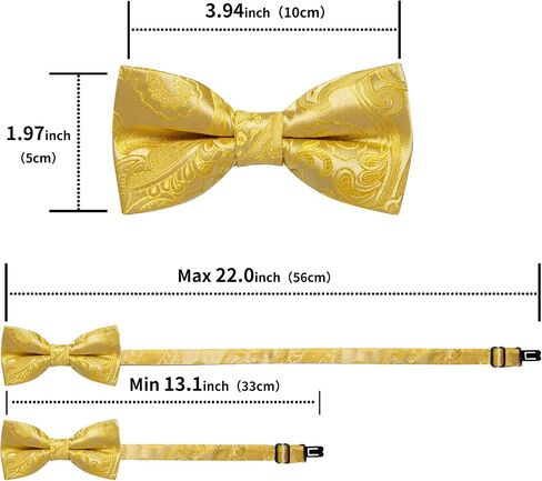 DiBanGu 2PCS Father and Son Bow Tie Silk Mens and Boys Pre-tied Bowtie & Pocket Square Cufflinks Set Kids Adjustable Bow Tie in Saudi Arabia