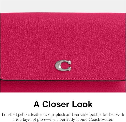 Coach Essential Medium Flap Wallet, Dragonfruit in Kuwait