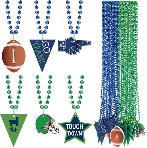 24 قطعة من قلادات خرز كرة القدم، خوذة الفريق السائبة، قلادات وعاء كرة القدم مع قلادة من اللباد لرياضيي كرة القدم، هدايا المعجبين، مستلزمات الحفلات in Kuwait