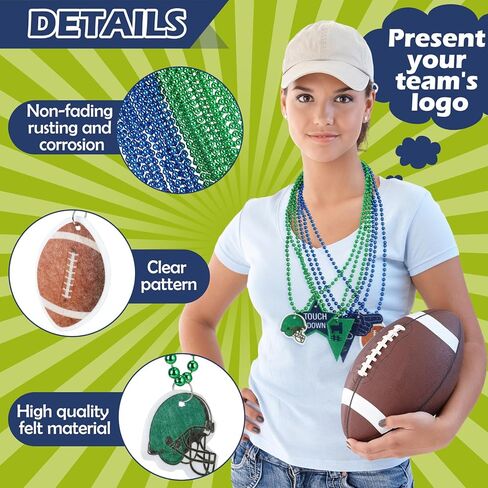 24 قطعة من قلادات خرز كرة القدم، خوذة الفريق السائبة، قلادات وعاء كرة القدم مع قلادة من اللباد لرياضيي كرة القدم، هدايا المعجبين، مستلزمات الحفلات in Kuwait