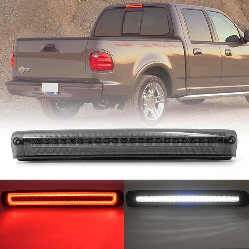 NSLUMO Led Third Brake Light Replacement for 1997-2003 F150 F250 2000-2005 F'ord Excursion Euro Smoked Lens Red LED Strobe 3rd Brake Center High Mount Stop Lamp White Cargo Light Kit OEM FO2890102 in Saudi Arabia