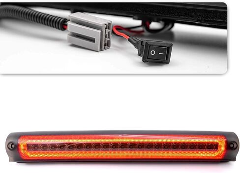 NSLUMO Led Third Brake Light Replacement for 1997-2003 F150 F250 2000-2005 F'ord Excursion Euro Smoked Lens Red LED Strobe 3rd Brake Center High Mount Stop Lamp White Cargo Light Kit OEM FO2890102 in Saudi Arabia