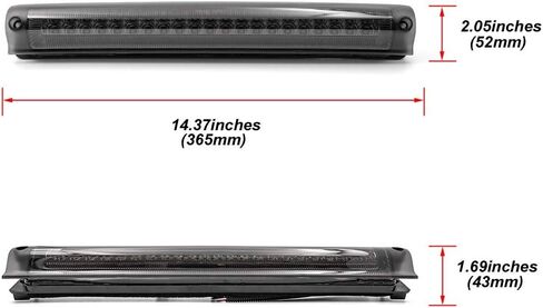 NSLUMO Led Third Brake Light Replacement for 1997-2003 F150 F250 2000-2005 F'ord Excursion Euro Smoked Lens Red LED Strobe 3rd Brake Center High Mount Stop Lamp White Cargo Light Kit OEM FO2890102 in Saudi Arabia