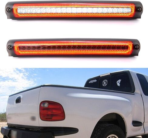 NSLUMO Led Third Brake Light Replacement for 1997-2003 F150 F250 2000-2005 F'ord Excursion Euro Smoked Lens Red LED Strobe 3rd Brake Center High Mount Stop Lamp White Cargo Light Kit OEM FO2890102 in Saudi Arabia