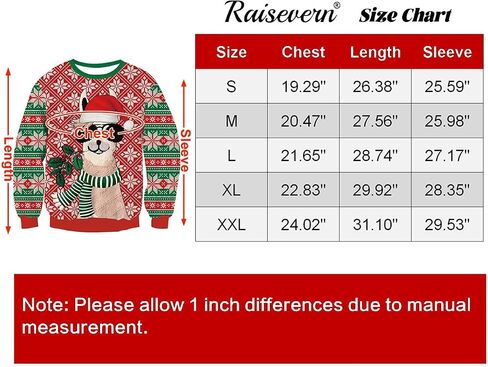 سترة RAISEVERN Ugly Christmas للرجال والنساء بلوفر محبوك in Saudi Arabia