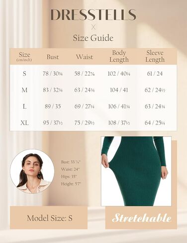 DRESSTELLS Sweater Dress for Women 2024 Long Sleeve V Neck Button Fall Stretchy Ribbed Knit Pullover Dress in Saudi Arabia