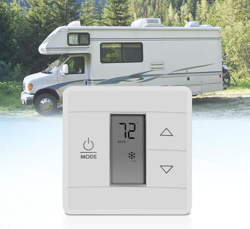 3316250.712 RV Wall Thermostat, Single Zone RV AC Thermostat for Dometic Air Conditioners, Fit for for RV/Campers/Trailers, Black in Kuwait