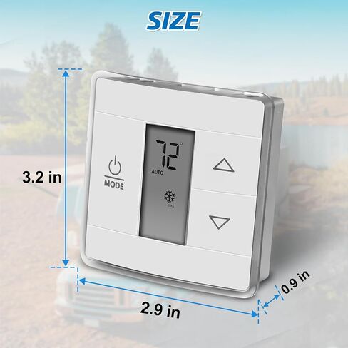 3316250.712 RV Wall Thermostat, Single Zone RV AC Thermostat for Dometic Air Conditioners, Fit for for RV/Campers/Trailers, Black in Kuwait