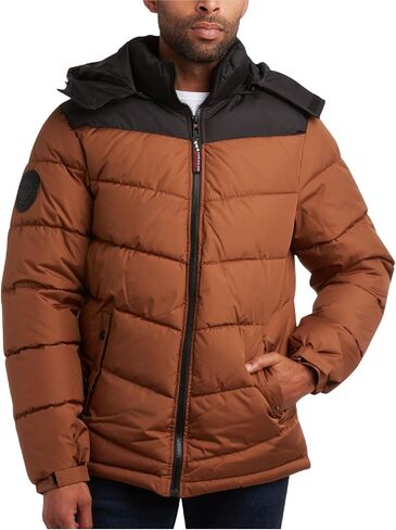 سترة منتفخة للرجال من CANADA WEATHER GEAR - معطف شتوي فقاعي - سترات خارجية مقاومة للماء للرجال (M-XXL) in Kuwait