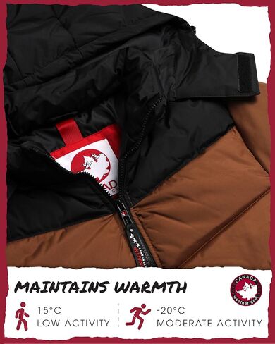 سترة منتفخة للرجال من CANADA WEATHER GEAR - معطف شتوي فقاعي - سترات خارجية مقاومة للماء للرجال (M-XXL) in Kuwait