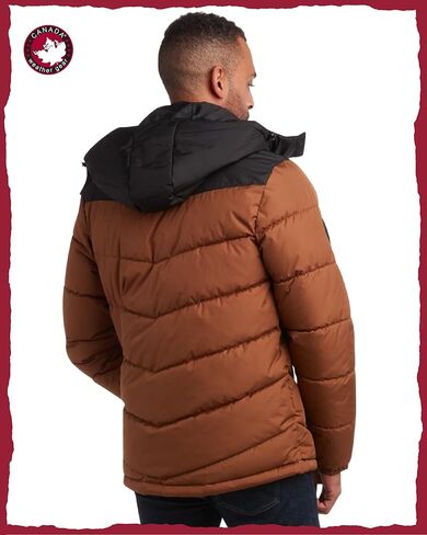 سترة منتفخة للرجال من CANADA WEATHER GEAR - معطف شتوي فقاعي - سترات خارجية مقاومة للماء للرجال (M-XXL) in Kuwait