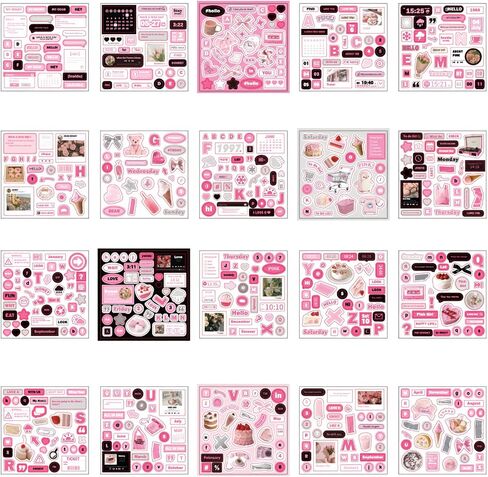 2 Pcs Stickers for Planners,40 Sheet 1200+ Journal Stickers for Student Planner - Nursing Student Sticker,Teacher Planner Stickers Essentials （Pink,Blue） in Saudi Arabia