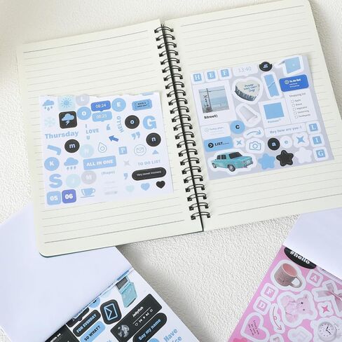 2 Pcs Stickers for Planners,40 Sheet 1200+ Journal Stickers for Student Planner - Nursing Student Sticker,Teacher Planner Stickers Essentials （Pink,Blue） in Saudi Arabia