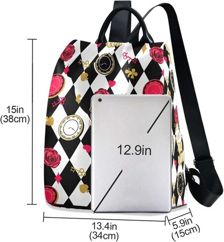 Fustylead Alice Chess Board Backpack Purse for Women Fashion Ladies Shoulder Bags Large Travel Bag in Saudi Arabia