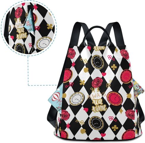 Fustylead Alice Chess Board Backpack Purse for Women Fashion Ladies Shoulder Bags Large Travel Bag in Saudi Arabia