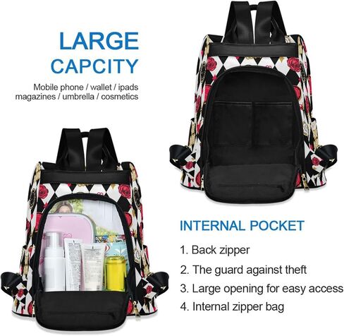 Fustylead Alice Chess Board Backpack Purse for Women Fashion Ladies Shoulder Bags Large Travel Bag in Saudi Arabia