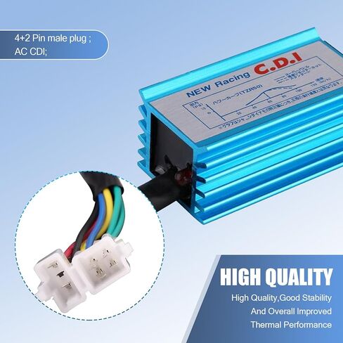 1 جهاز كمبيوتر CDI AC للسيارة، 2.8 بوصة × 1.4 بوصة × 1.1 بوصة 70cc/90cc/100cc/110cc نظام محرك بخمسة دبابيس، ملحقات استبدال التحديثية، للسيارات ATVs والمركبات على الطرق الوعرة (أزرق) in Saudi Arabia