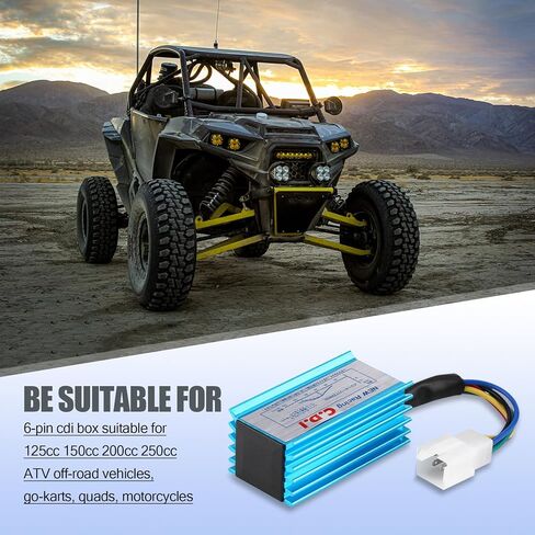 1 جهاز كمبيوتر CDI AC للسيارة، 2.8 بوصة × 1.4 بوصة × 1.1 بوصة 70cc/90cc/100cc/110cc نظام محرك بخمسة دبابيس، ملحقات استبدال التحديثية، للسيارات ATVs والمركبات على الطرق الوعرة (أزرق) in Saudi Arabia