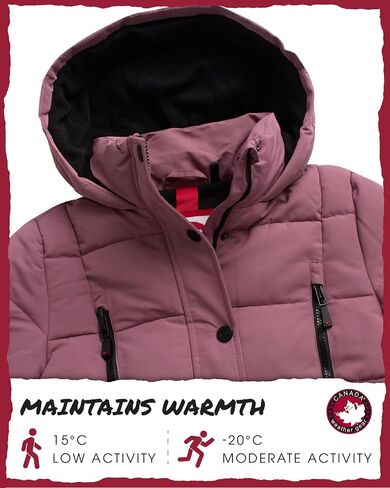 معطف الشتاء للفتيات من CANADA WEATHER GEAR - سترة منتفخة مبطنة بطول الملعب (4-16) in Saudi Arabia