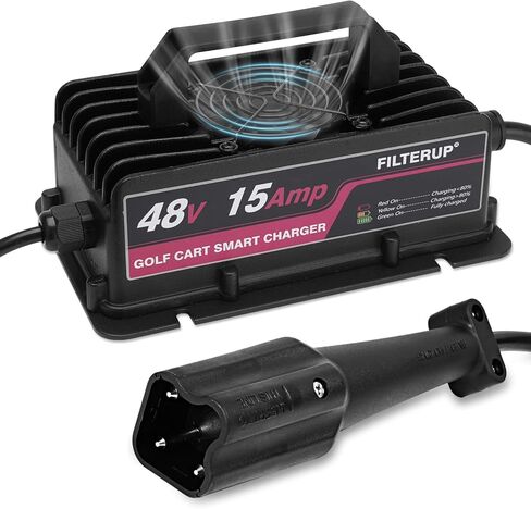 شاحن بطارية عربة الجولف 48 فولت 15 أمبير، قابس نمط 3 دبابيس متوافق مع موديلات Yamaha G29، Drive & Drive 2 (حمض الرصاص) in Kuwait