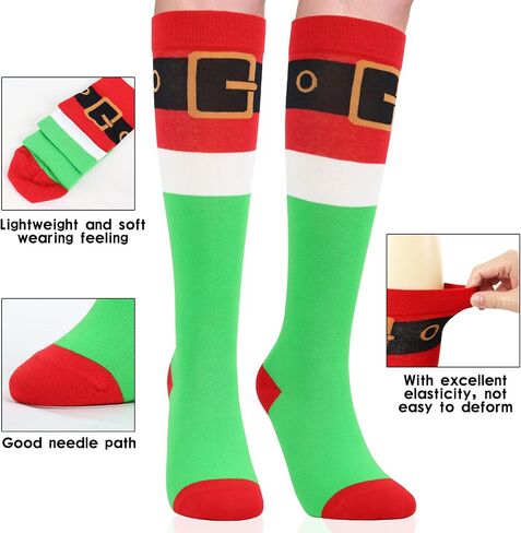 Christmas Socks Women Socks Knee High Novelty Socks for Christmas Gag Gift Exchange Grab Bag Game in Kuwait