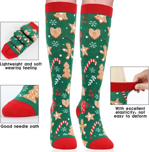 Christmas Socks Women Socks Knee High Novelty Socks for Christmas Gag Gift Exchange Grab Bag Game in Kuwait