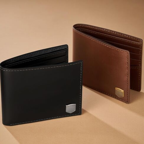 Fossil Men's Hayes Bifold with Flip ID, Black in Saudi Arabia