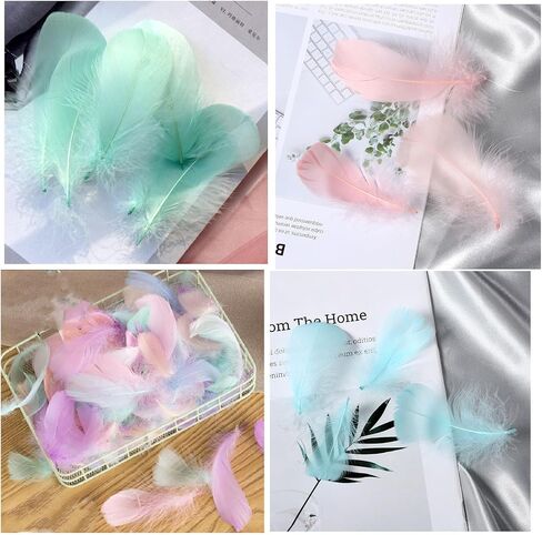 300pcs 2.5-5 inch Colorful Craft Rooster Feathers for Craft Wedding Home Party Decorations DIY Crafts Dream Catcher Supplies (Multicolored 300pcs) in Saudi Arabia