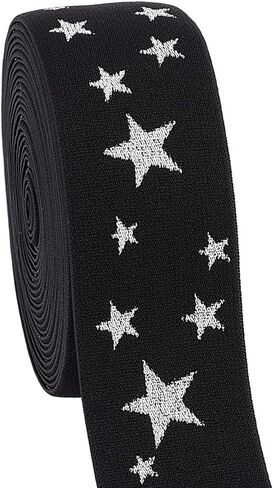 PH PandaHall Sewing Elastic Band, 40mm/1.57 Inch Wide Heavy Stretch Elastic Band 5 Yards Colored Elastic Spool Rope Printed with Stars Pattern for Sewing Wigs Waistband Underwear Pants Dress in Saudi Arabia