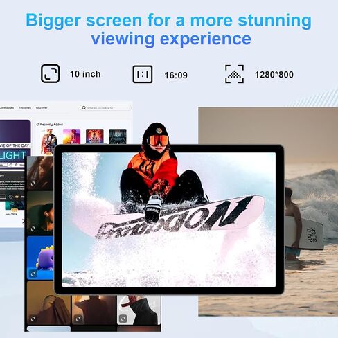 تابلت 10.1 بوصة يعمل بنظام Android 14 مع ثماني النواة، شاشة لمس عالية الدقة 1280x800 IPS HD، ذاكرة وصول عشوائي 20 جيجابايت، 128 جيجابايت ذاكرة تخزين داخلية 1 تيرابايت، أجهزة لوحية قابلة للتوسيع مع حافظة ماوس لوحة المفاتيح، فتح الوجه، 2.4 جيجا/5 جيجا واي ف in Kuwait
