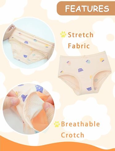 4 Pack Kids Little Girls Cotton Boyshort Underwear Soft Briefs Hipster Underwear Toddler Training Underwear in Kuwait
