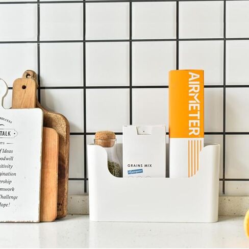 منظم حائط لملفات البلاستيك مكون من 4 عبوات، منظم ملفات جداري معلق ذاتي اللصق، 3 مقاسات، منظم ملفات ورقية مثبتة على الحائط بجيوب واحدة وصناديق حائط للحمام والمكتب والمنزل، باللون الأبيض in Kuwait