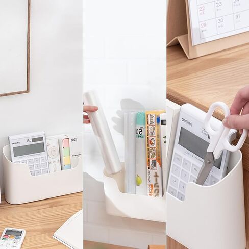 منظم حائط لملفات البلاستيك مكون من 4 عبوات، منظم ملفات جداري معلق ذاتي اللصق، 3 مقاسات، منظم ملفات ورقية مثبتة على الحائط بجيوب واحدة وصناديق حائط للحمام والمكتب والمنزل، باللون الأبيض in Kuwait