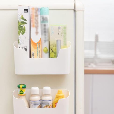 منظم حائط لملفات البلاستيك مكون من 4 عبوات، منظم ملفات جداري معلق ذاتي اللصق، 3 مقاسات، منظم ملفات ورقية مثبتة على الحائط بجيوب واحدة وصناديق حائط للحمام والمكتب والمنزل، باللون الأبيض in Kuwait