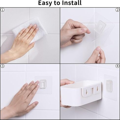 منظم حائط لملفات البلاستيك مكون من 4 عبوات، منظم ملفات جداري معلق ذاتي اللصق، 3 مقاسات، منظم ملفات ورقية مثبتة على الحائط بجيوب واحدة وصناديق حائط للحمام والمكتب والمنزل، باللون الأبيض in Kuwait