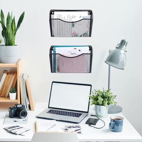 Sepamoon 9 قطع حامل ملفات شبكي مثبت على الحائط، جيوب معدنية للملفات الجدارية، منظم للتعليق على الحائط، مجلدات جدارية شبكية لملفات المكتب المنزلي، مجلة رسائل المستندات in Kuwait