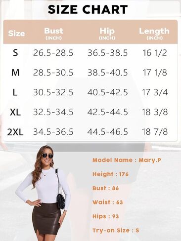 SHAPERIN Women's Faux Leather Skirts High Waisted Side Slit Bodycon Pencil Mini Skirts with Shorts in Kuwait