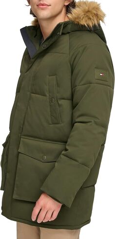 Tommy Hilfiger Men's Arctic Cloth Heavyweight Performance Parka Down Alternative Fur Lined Hood Outerwear Coat in Saudi Arabia
