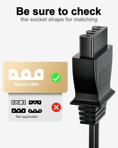 سلك طاقة VHBW لآلة الخياطة Brother متوافق مع Brother jx2517 lx3817 ls2125 xm2701 xl2600 lx3125 1034d lx2500 xl5130 gx37 ls2400 xr3774 ls1520#j00360051 in Kuwait