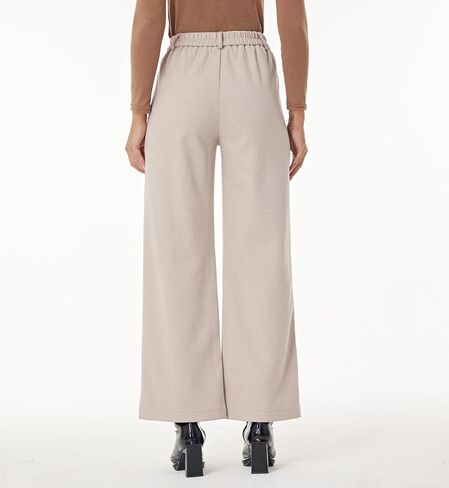 Fakanhui Women's Wool Blend Dress Pants Winter Warm Wide Leg High Waist Casual Work Slacks Trouser Pants in Kuwait